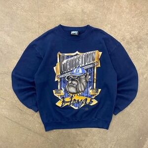 Vintage Georgetown Hoyas Mascot Tony Dorsett 90s College Crewneck Sweatshirt XL